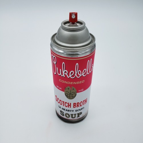 Pukebell's pop art Soup Can Spray Paint can  by Nyc street artist PUKE. - Picture 8 of 9
