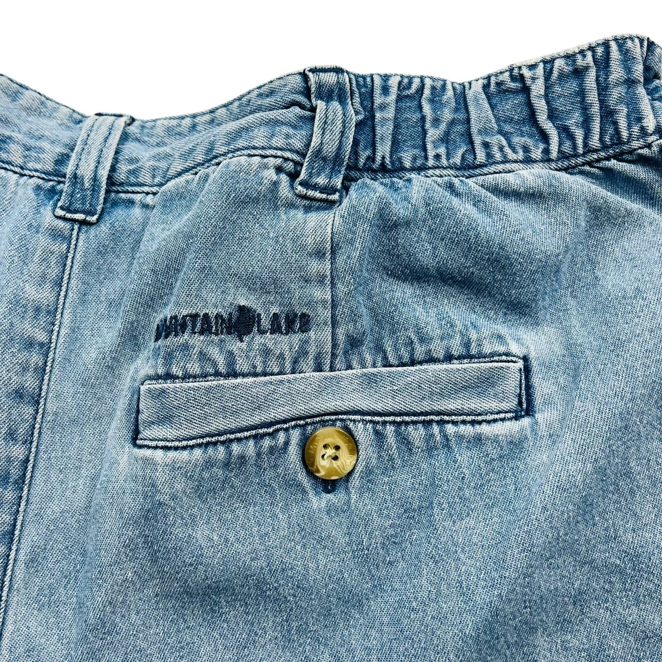 Mountain Lake Bermuda Shorts Women's Size 6 Blue Denim Pleated Slash Pockets - Image 4 of 4