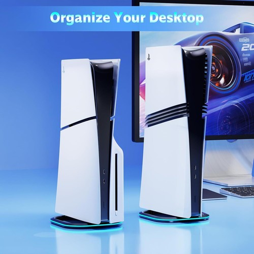 For PlayStation 5 Vertical Stand with 7 RGB Lights - For PS5/PS5 Slim/PS5 Pro - Afbeelding 23 van 32