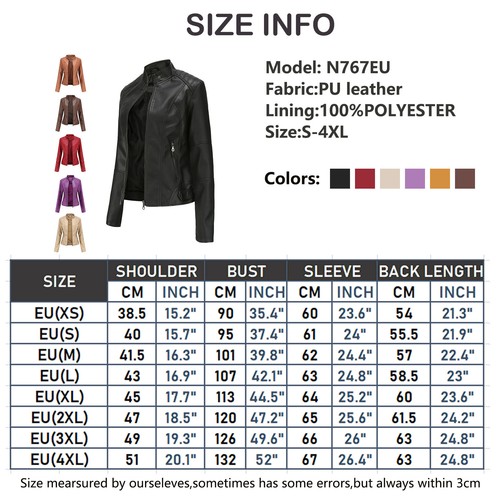 Womens Leather Jacket Slim Fit Coat Designer Genuine Leather Top Motorcycle\\ - Picture 2 of 33