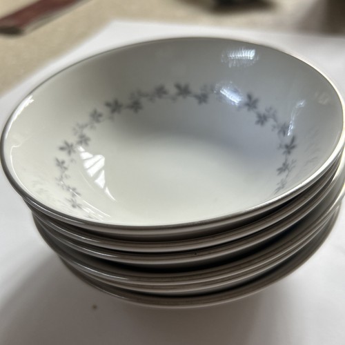 Set Of 6 Royal Doulton Cadence 5” Silver Leaves And Trim - Picture 2 of 5
