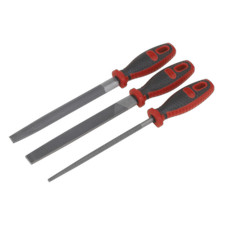 Sealey Engineers File Set With Comfort Grip Handles 3 Pieces 200mm Length AK572