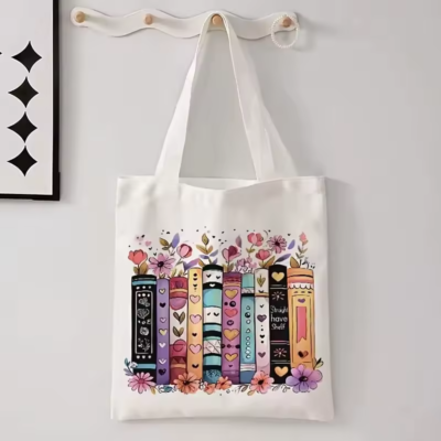 #ad Reading Tote Bag Canvas Book Lover Gift Large Shopping Handbag for Librarians