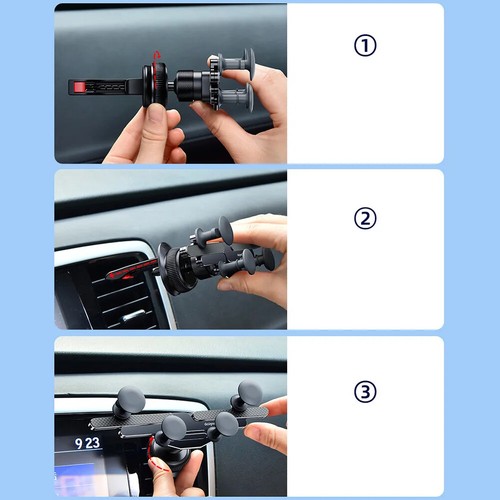 Gravity Car Phone Holder Retractable Luxury Metal Phone Stand GPS Mount in Car - Picture 4 of 20