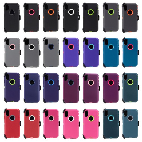 For iPhone X XS Max XR Shockproof Durable Defender Case with Belt Clip Holster