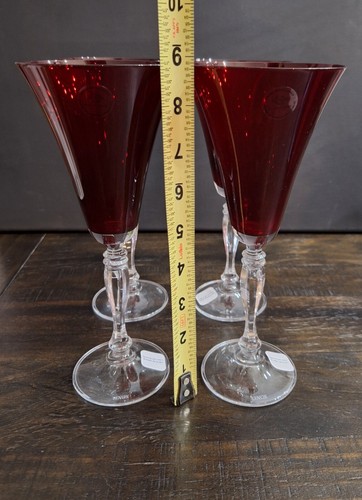 New Lenox Crimson Wine Glasses (Set of 4)  8 7/8"H Original Box - Picture 10 of 16