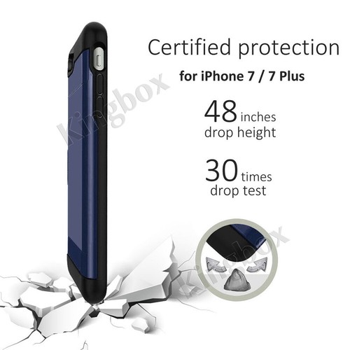 Credit Card Slot Holder Wallet Case Shockproof Back Cover For iPhone & Samsung - Picture 57 of 70