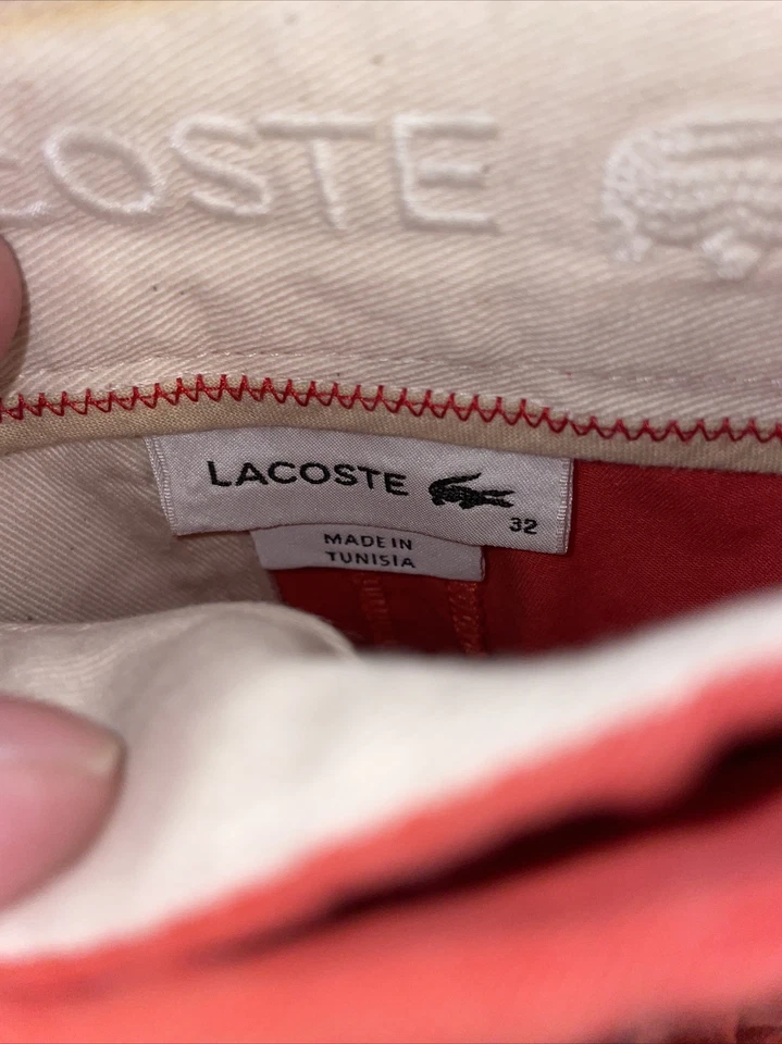 Pantalones Cortos Informales Lacoste Para Mujer Talla 32 EE. UU. XS Naranja Cremallera Mosca Cintura 27 Ins 6 Foto 2 de 4