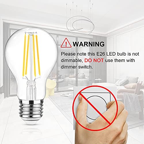 60 Watt Equivalent, E26 LED Filament Light 4000K Daylight White Non-Dimmable - Picture 4 of 8