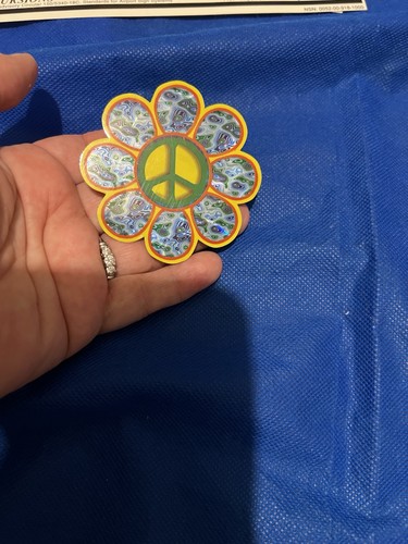 FRIEDENSZEICHEN ~ FLOWER POWER - kleiner holografischer Aufkleber 2er Set - Bild 3 von 4