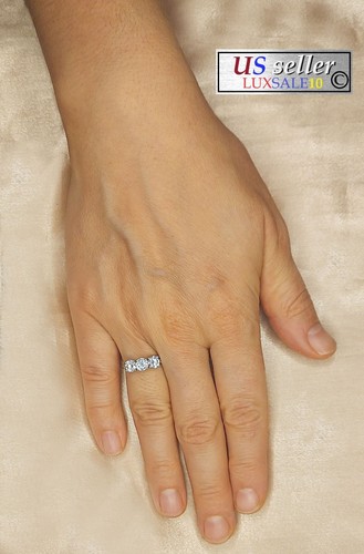 Ring mit 3 Steinen, Nachlassring, 10 Karat Gold, 1,5 Karat zertifizierter Moissanitring. Größe 6 - Bild 11 von 15