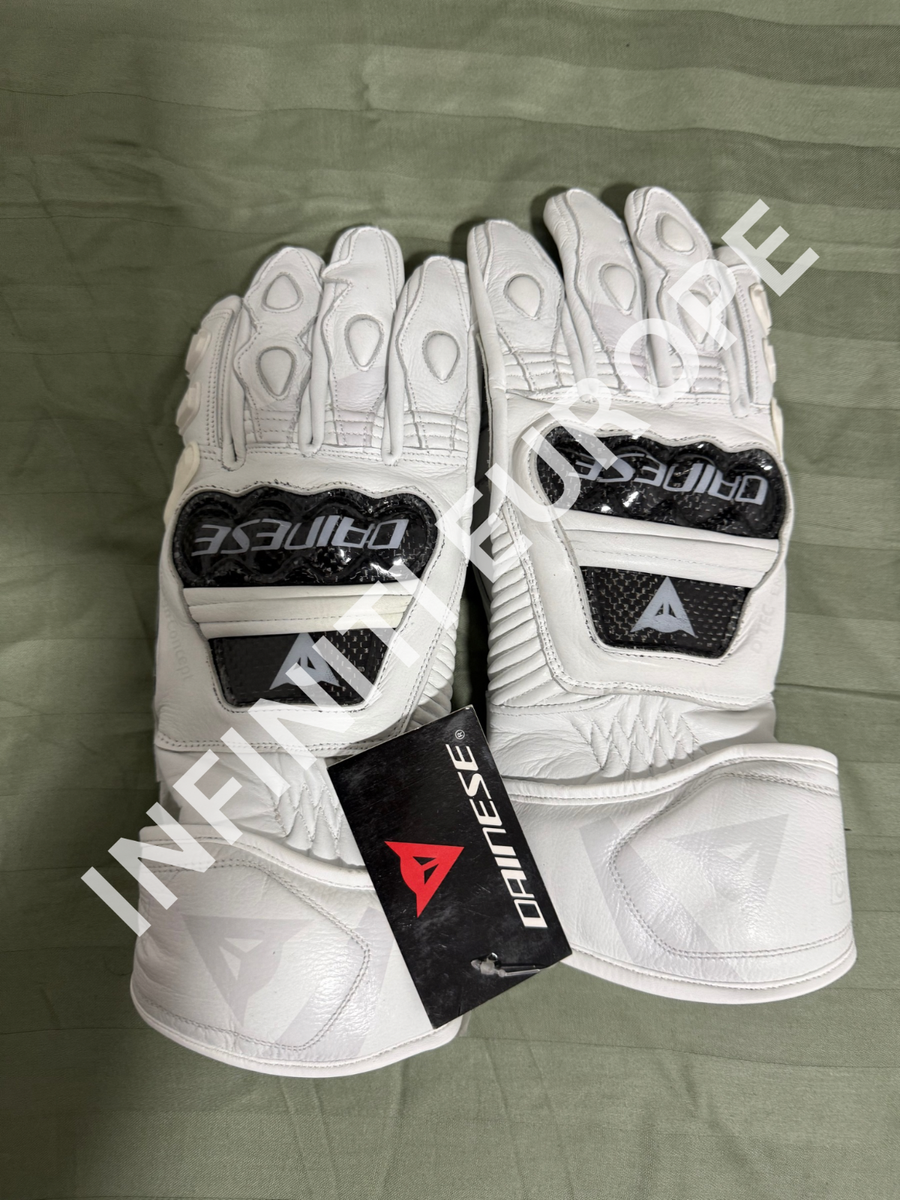 Druid 3 style Motorcycle White Leather Gloves-All Sizes Available