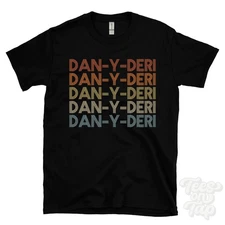 DAN-Y-DERI REPEATED RETRO STYLE T-SHIRT mens & womens uk place name gift