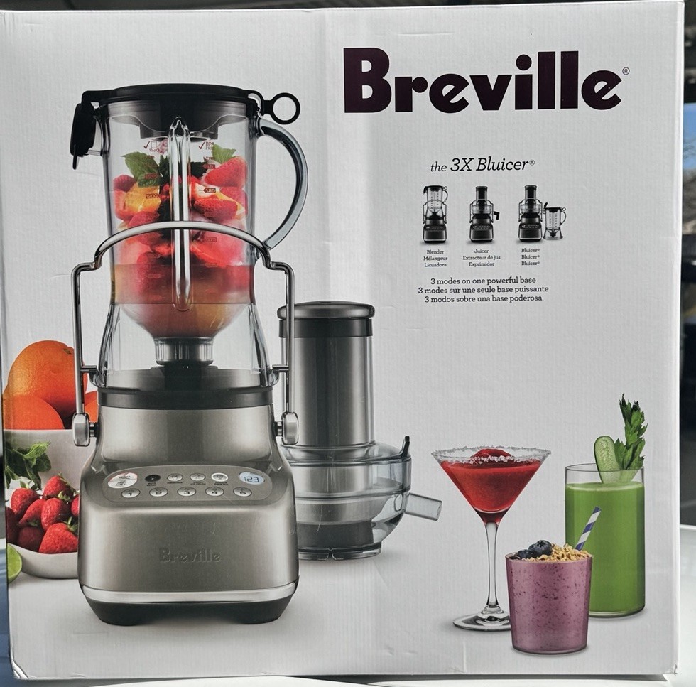Breville 3X Bluicer Countertop Blender & Juicer 50 fl oz Cold Spin 5 Speeds