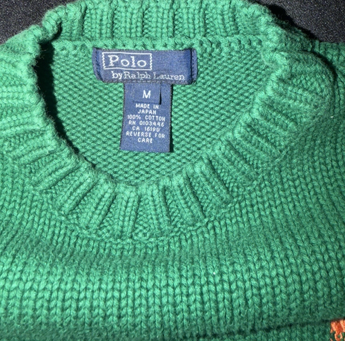 Vintage Polo Ralph Lauren Pullover Jugend Gr. Medium (10) Preppy Pony Grün Strick - Bild 6 von 8