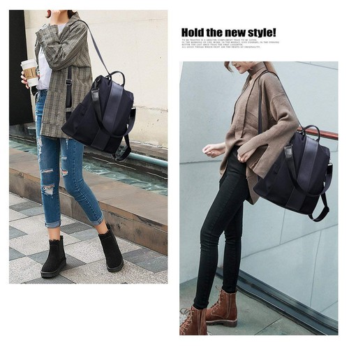 Damen Rucksack Handtasche Wasserdicht Nylon Anti-Diebstahl Rucksack Leicht Schulter... - Bild 6 von 6