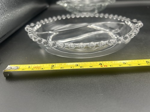 Vintage Imperial Kerzendocht Glas Salat Dressing Runde Abschnitte Tab Griffe Schüssel - Bild 2 von 3