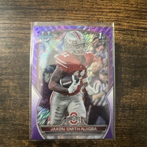 2022 Bowman University Chrome - Purple Shimmer Refractor #78 Jaxon Smith-Njigba
