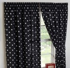 66"x72" POLKA DOT BLACK WHITE HICO SPOTS PENCIL PLEAT CURTAINS POLYCOTTON