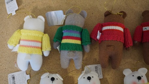 9x Wondershop Felt Bear With Sweater Plush Ornaments Target 2024 - Picture 3 of 3