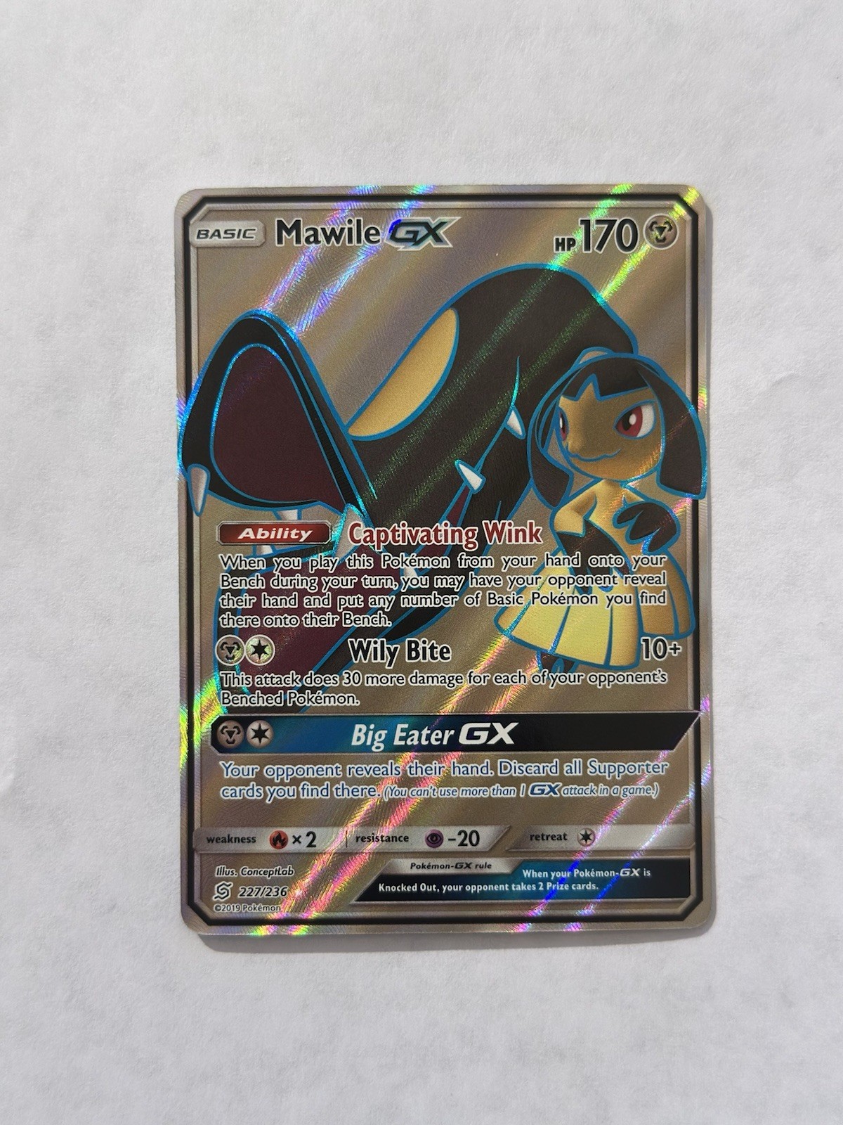 Pokémon Mawile GX TCG Full Art Card 227/236 Unified Minds nm