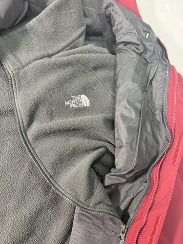 North Face HyVent 2 In 1 Jacket Mens XL Red Zip Liner Winter Snow Coat Hooded - Picture 7 of 12