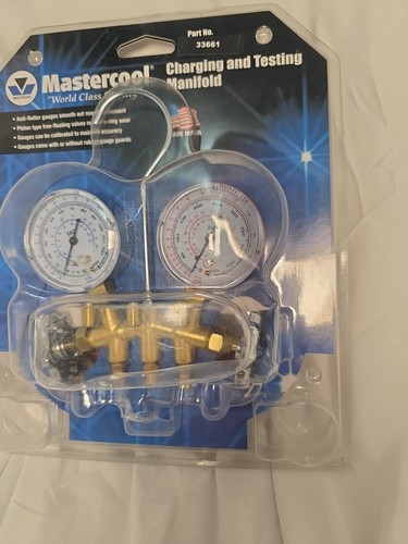 33661 Mastercool HVAC Air Conditioning Refrigeration Manifold Gauges w 60" - Picture 2 of 7