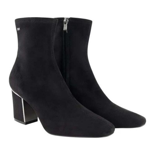DKNY Ladies' Size 11 Stretch Bootie Block Heel Boots, Black - Picture 1 of 5
