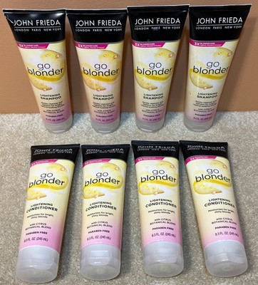 8 John Frieda 8.3 Oz Go Blonder Hair Lightening 4 Shampoo 4 Conditioner w/Citrus
