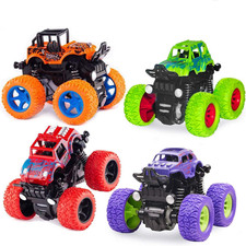 Monster Truck Toys - Friction Powered Toy Cars Push and Go Vehicles for Toddlers