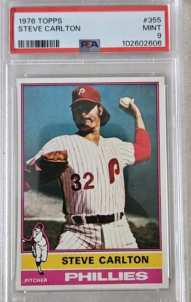 1976 TOPPS #355 STEVE CARLTON PHILLIES HOF PSA 9 !!