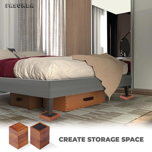 Bed Risers (Set of 8) Furniture Risers Lifts Height 1", 2" or 3", Solid Natur... - Picture 6 of 7