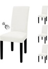 Easy-Going 100% Waterproof Dining Room Chair Cover Set of 4, Stretch Jacquard