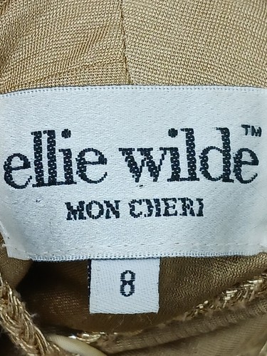 Elite Wilde Mon Cheri Women's Sheath Mini 8 Gold Embellished Sleeveless - Picture 7 of 12