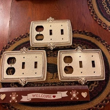 Vintage MID CENTURY MODERN Metal Combination SWITCH & OUTLET Cover - Lot QC