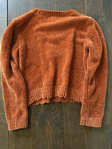 Tommy Bahama Girls Kids Sweater S(5/6) Burnt Orange Brown Chenille Cable Knit - Picture 4 of 4