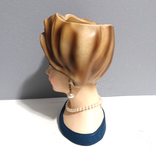 Napco Lady head Vase C7293 Earrings And Necklace - Picture 3 of 11