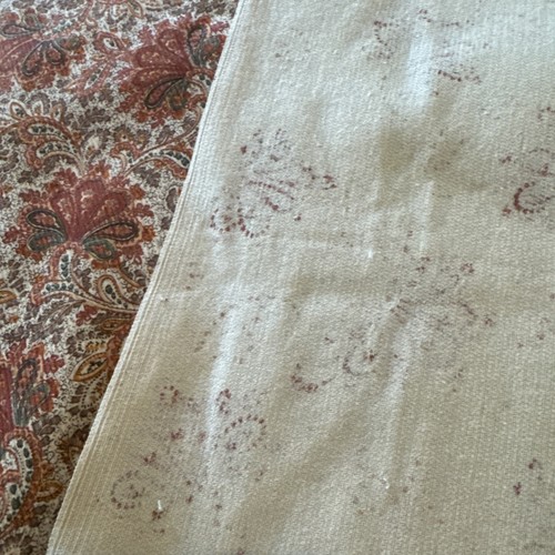 Floral PAISLEY Gold Orange Tan Corduroy Fabric Sewing 1 5/8 yd Retro Vintage - Foto 4 di 6