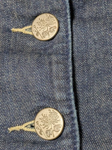 VTG Y2K LEVIS Denim Blazer Dark Wash Blue 2-Button - Women Large - Picture 4 of 19