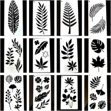 Leaf Stencils Kits for Painting 12Pcs Plant Stencil for Wood Carving Drawing Eng
