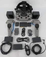 HTC Vive Virtual Reality Bundle Steam VR Powered + Controller & Cables = = WORKS