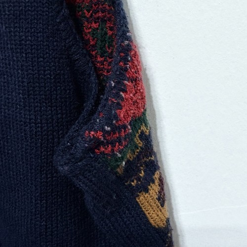 Chaleco Suéter Bryn Connelly Vintage Para Mujer 2X Azul Retazos Sin Mangas Abuela - Imagen 7 de 9