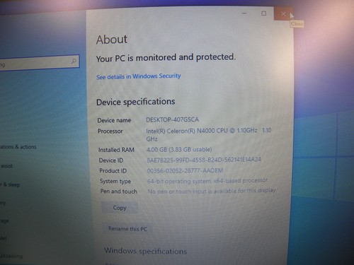LENOVO LAPTOP INTEL CELERON N4000 1.1GHz 4GB RAM 32GB SSD SMALL COMPACT #T5G - Afbeelding 5 van 17