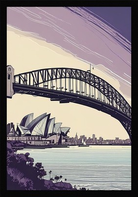 Moderner Hafen von Sydney gerahmtes Wandbild Poster Leinwanddruck Bild
