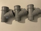 THREE-Polypipe 68mm Pipe Branch RR129 Rain Water Round Down Pipe Fittings Grey