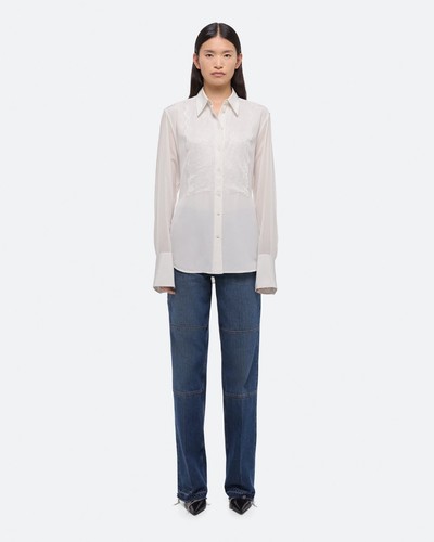 NEW Helmut Lang White Georgette Relaxed Lace Shirt Sz M NWT $465 - Picture 3 of 18
