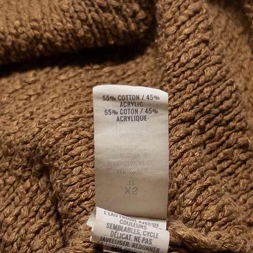 Aerie Sweater Womens XS Tan Brown Slub Knit Pullover Side Slits Cozy Casual - Picture 8 of 9