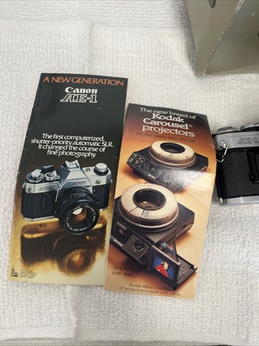 Vintage Canon AE-1 35mm Film Camera Body Only *UNTESTED* Silver Black W/box And - Picture 5 of 7