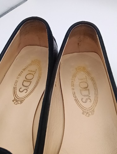 Tod’s Schuhe Damen lila Eidechsenhaut schwarzes Wildleder 8,5 hergestellt in Italien - Bild 5 von 17