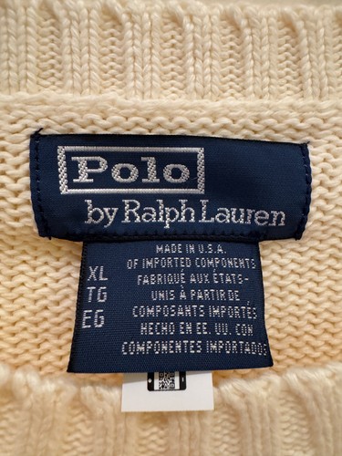 Polo Ralph Lauren Iconic USA Flag Knit Cotton Sweater Made In USA Size XL - Picture 5 of 6